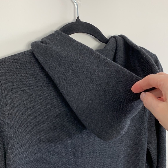 Zyia Sweater Cardigan Hooded Charcoal Size Small - Picture 12 of 14